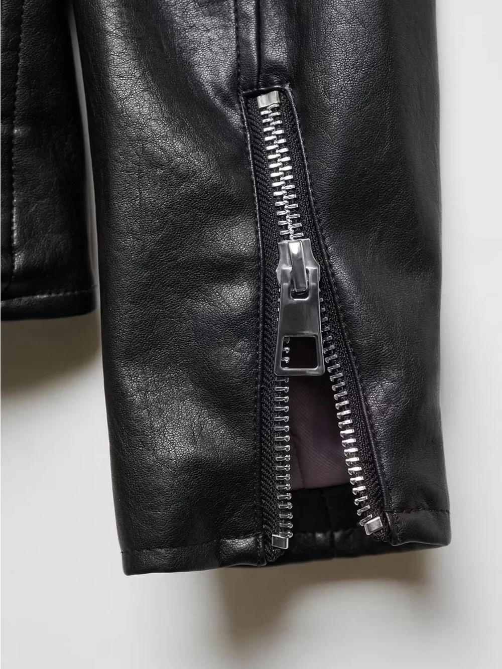 Mango Faux-Leather Oversized Biker Jacket - Black - XXL